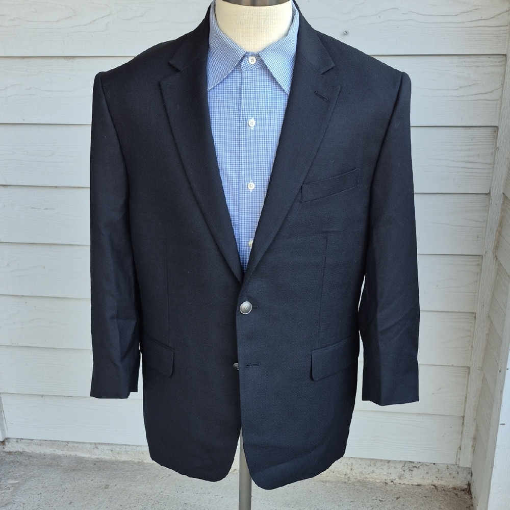 JOESEPH ABBOUD Recent Black Weave Super 110s Wool Sz 44‎ S Mens Sport Coat